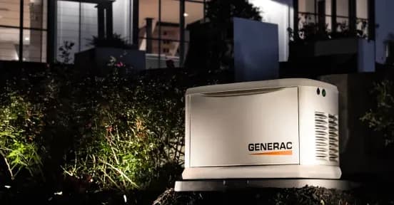 Backup generator outside a home